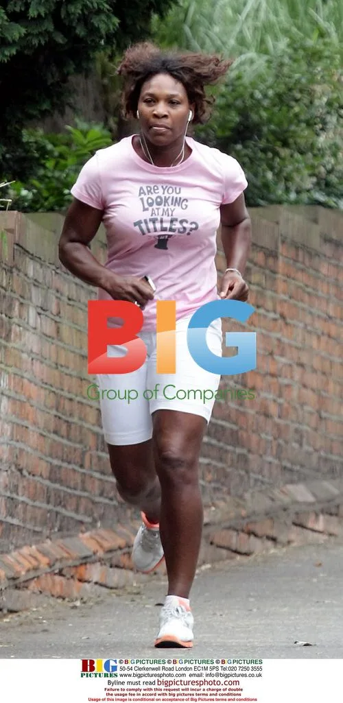 Serena Williams jogging at Wimbledon