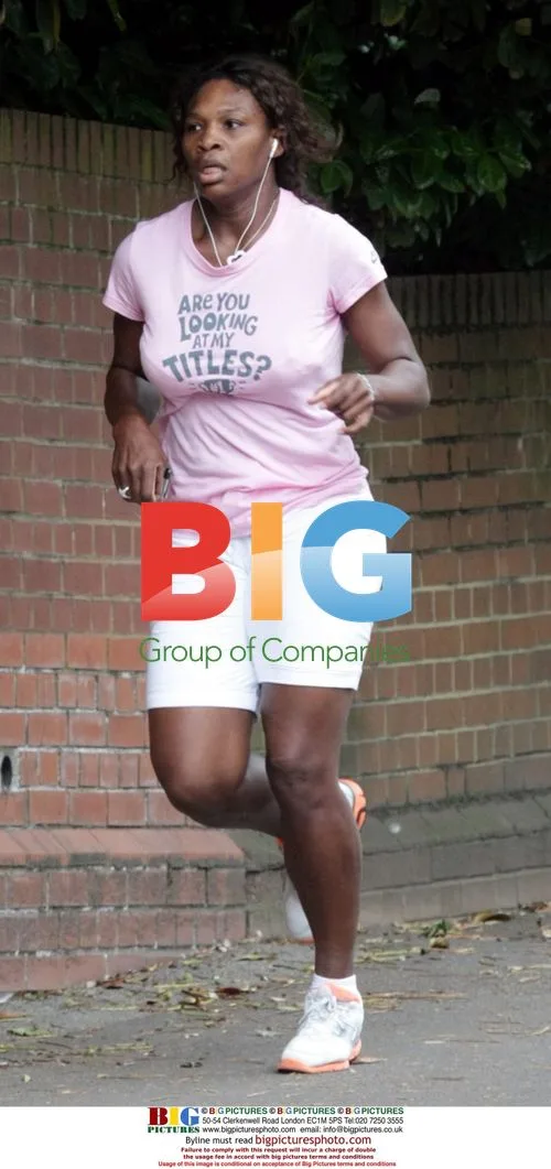 Serena Williams jogging in Wimbledon, London 2009