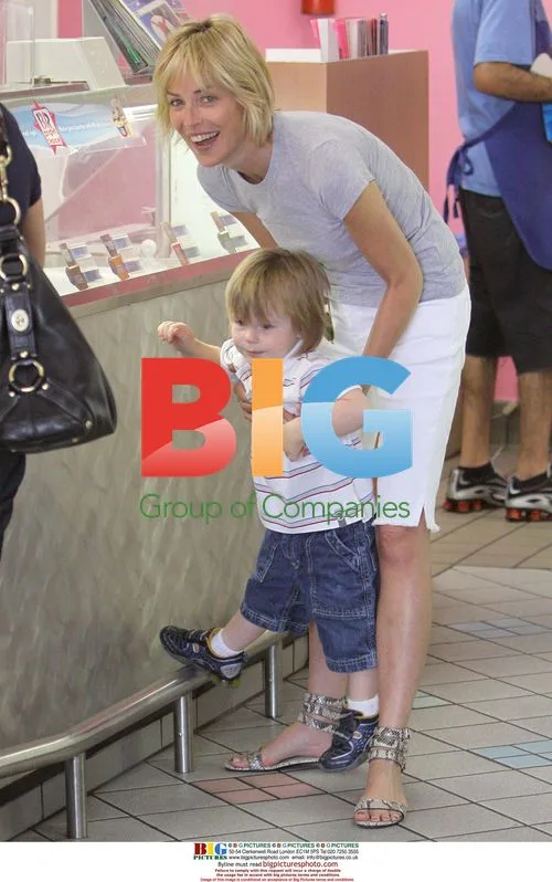 Sharon Stone with sons in Beverly Hills