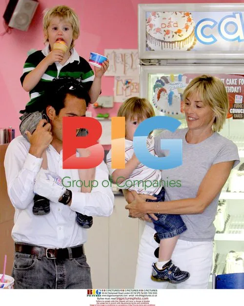Sharon Stone with sons & friend