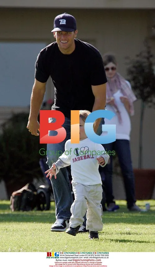 Tom Brady and Gisele Bundchen at Park with Son
