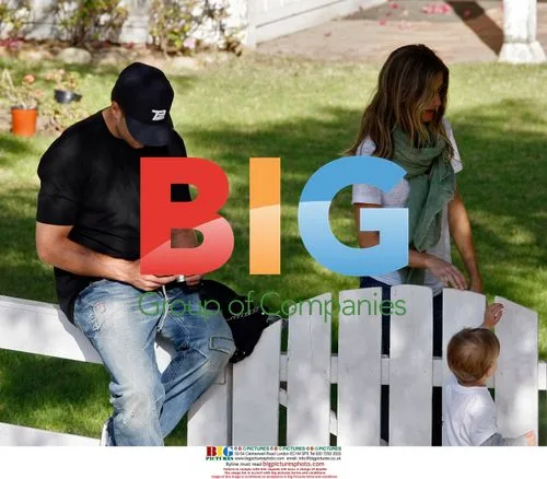 Tom Brady and Gisele Bundchen with son John at park