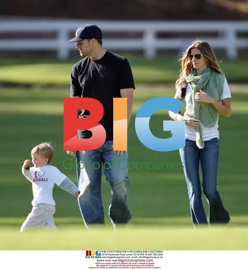 Tom Brady and Gisele Bundchen at park with son
