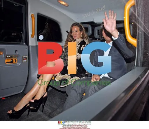 Jade Jagger and friend leaving London fashion show