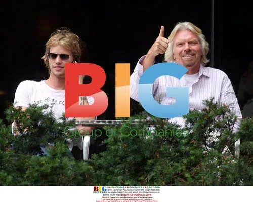 Richard Branson and son talk, give thumbs up