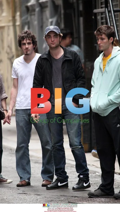 Robert Pattinson on film set