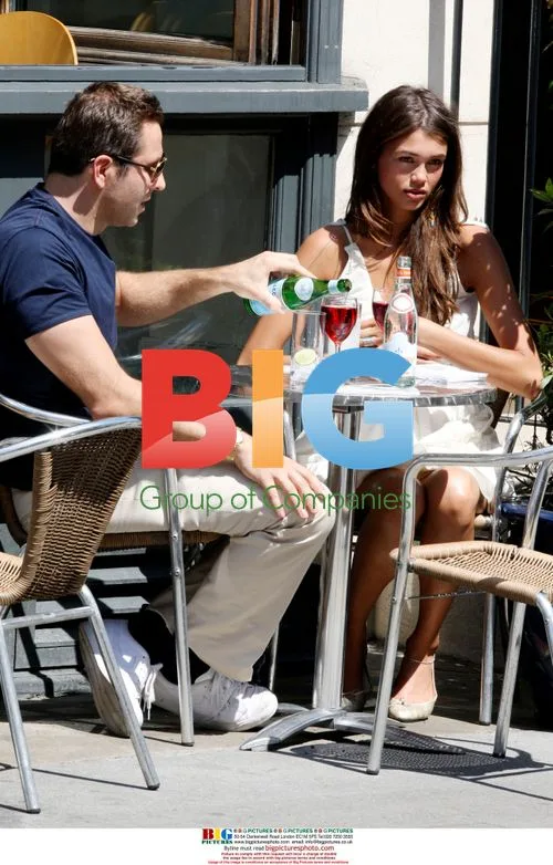 David Walliams with mystery girl at Pizza Express