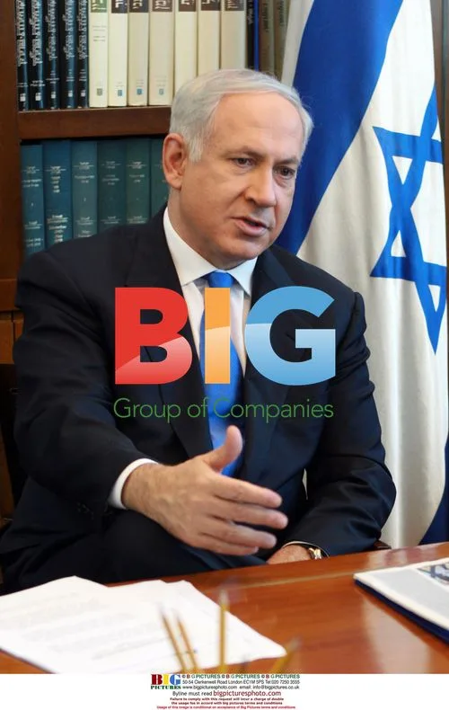 Benjamin Netanyahu in his office in Jerusalem