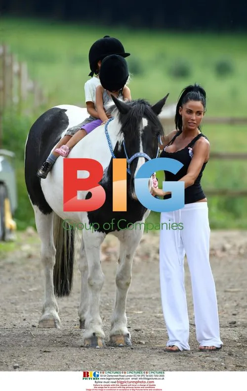 Katie Price and kids horse riding
