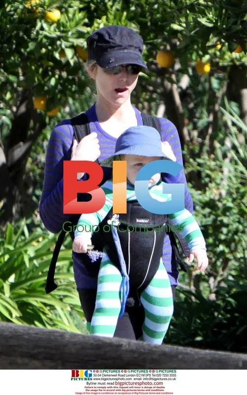 Courtney Thorne-Smith on nature walk with son