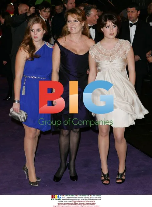 Princess Eugenie, Sarah Ferguson, and Princess Beatrice at Young Victoria Premiere