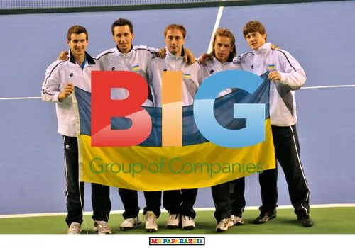 Tennis Teams Great Britain and Ukraine at Davis Cup Match