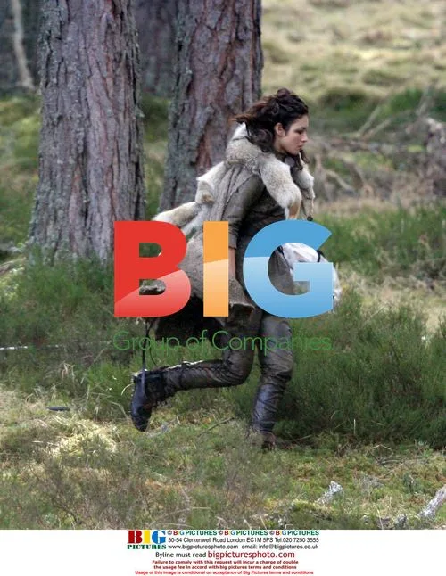 Actress Olga Kurylenko on set of "Centurion"