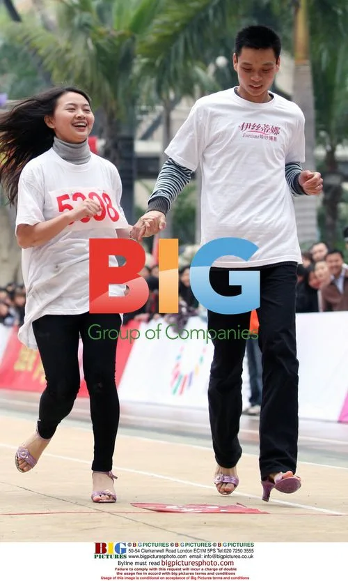 Men's high heels competition in Dongguan, China