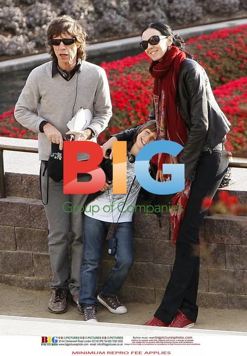 Mick Jagger and family at Getty Center