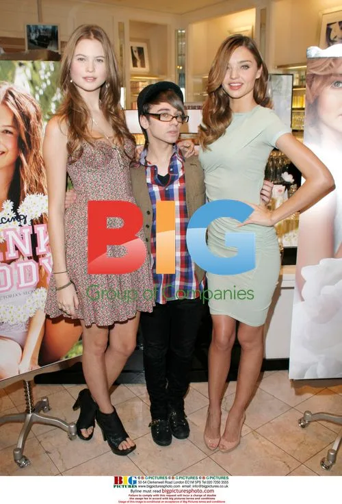 Miranda Kerr, Christian Siriano and Behati Prinsloo at Victoria's Secret Launch