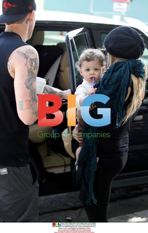 Nicole Richie and Joel Madden with baby Harlow