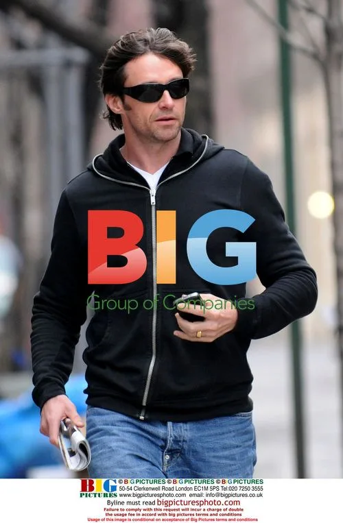 Hugh Jackman and kids in the West Village