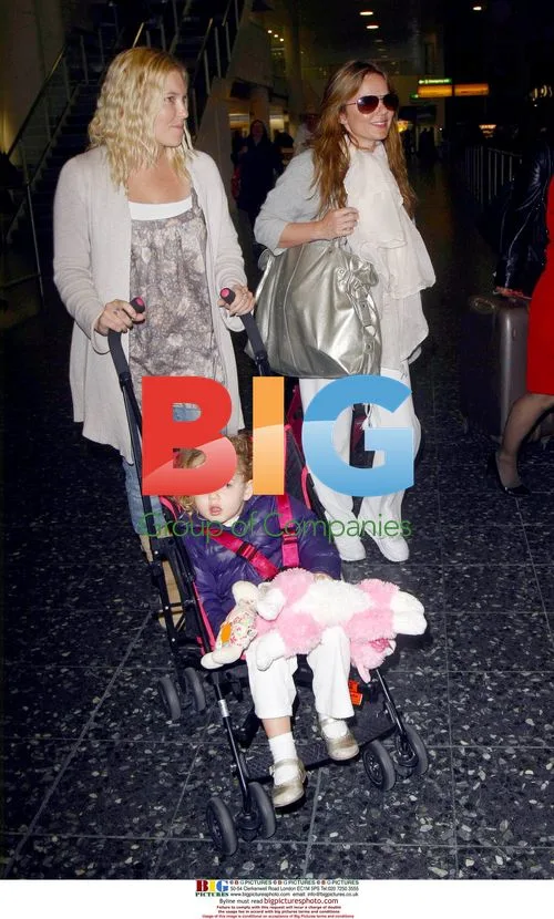 Geri Halliwell and family at airport