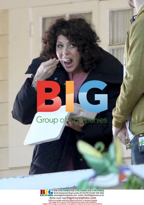 Marisa Tomei on movie set with co-stars