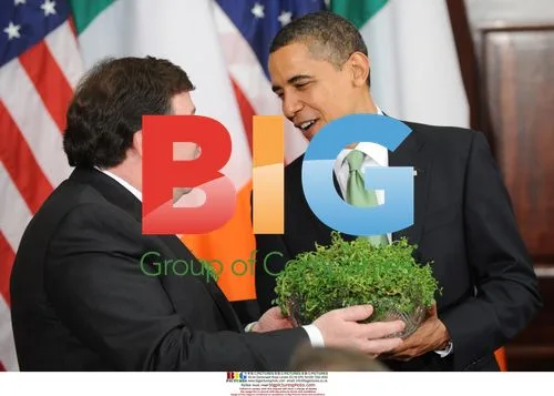 Obama Presented Shamrock by Irish PM