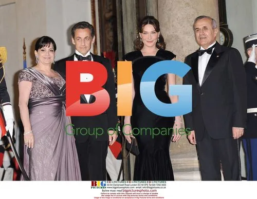 Suleiman and Sarkozys at Elysee Palace Dinner