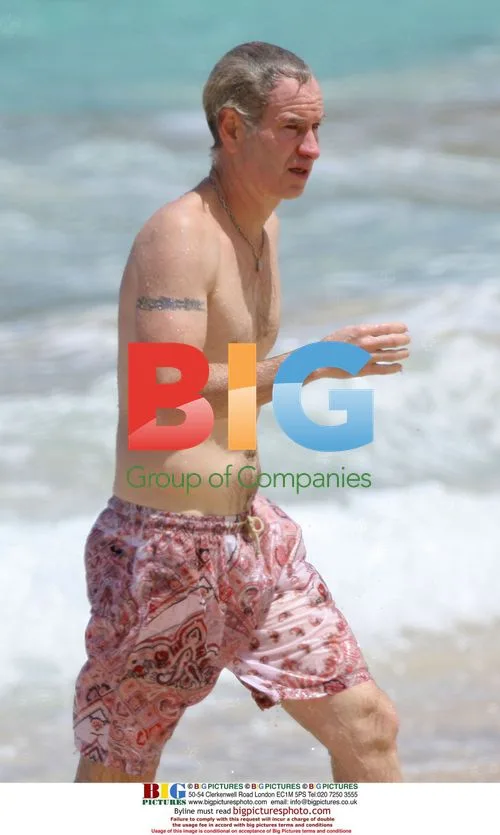 John McEnroe playing in Caribbean sea