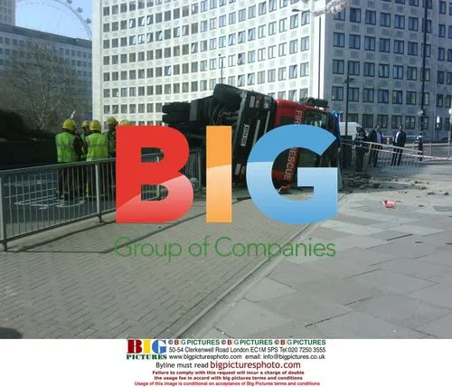 Fire engine topples over in London