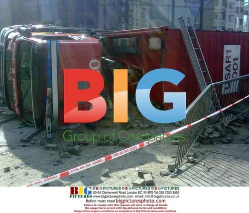 Overturned Fire Engine in London