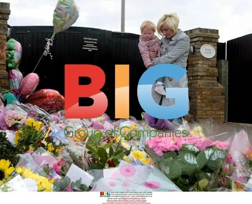 Jade Goody Mourners Collect Cards and Flowers
