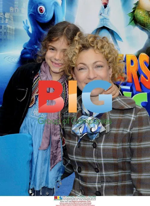 Alex Kingston and daughter at Monsters Vs Aliens premiere