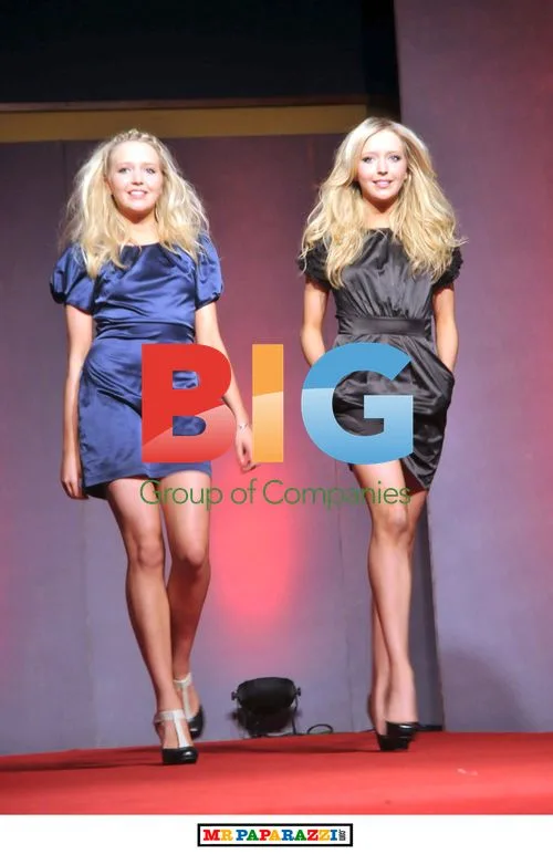 Big Brother twins Sam and Amanda at Fake Bake fashion show