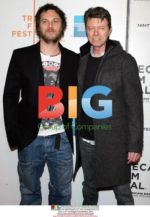 David Bowie and son Duncan Jones at "Moon" premiere