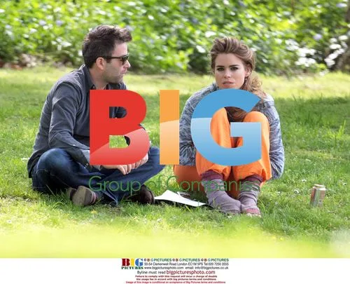Billie Piper on set in London park