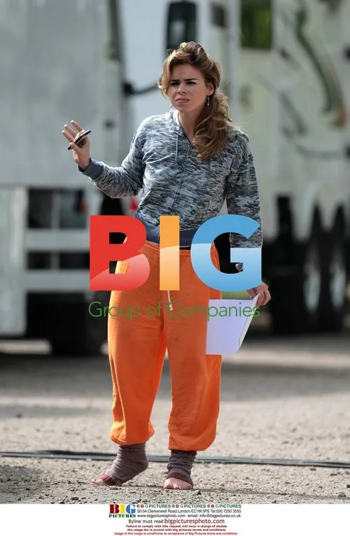 Billie Piper on set in Battersea park
