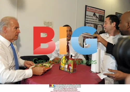 Obama and Biden at Ray's Hell Burger