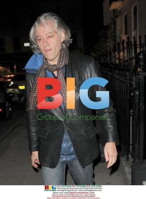 Bob Geldof trips on bin bag leaving restaurant