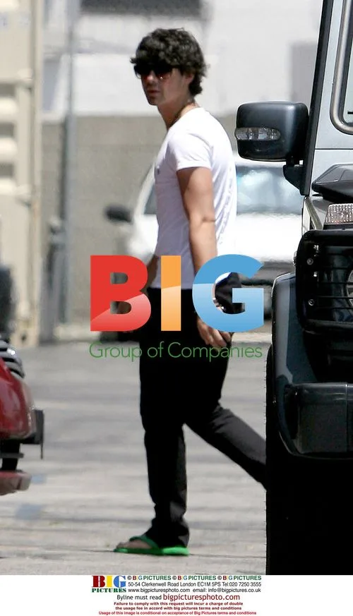 Joe Jonas arriving at LA studio