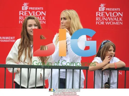 Miley Cyrus and Trish Cyrus at Revlon Run/Walk