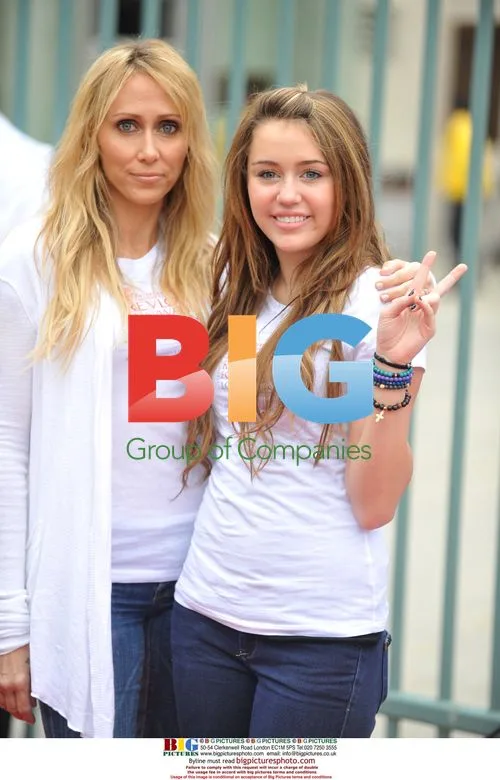 Miley Cyrus and Trish Cyrus at Revlon Run/Walk