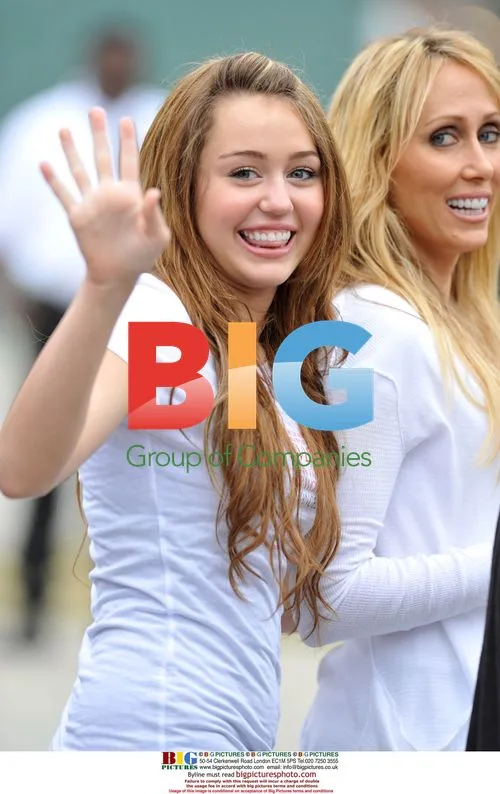 Miley Cyrus and Trish Cyrus at Revlon Run/Walk