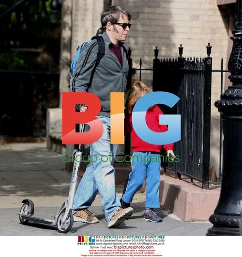 Matthew Broderick walks son to school