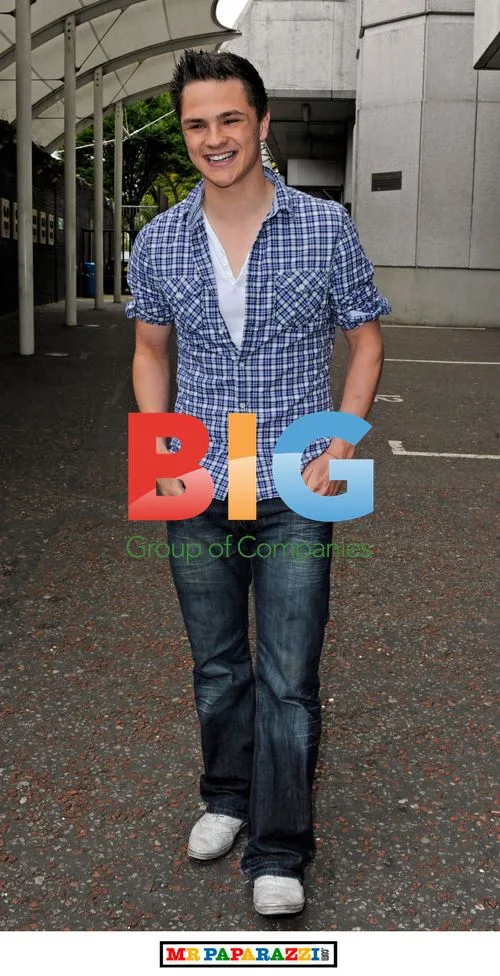 Shaun Smith outside GMTV studios, London
