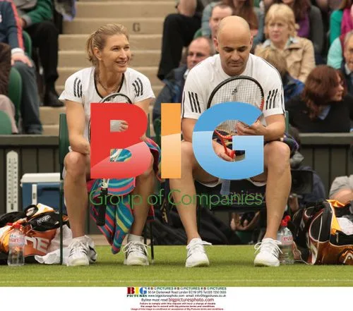 Andre Agassi and Steffi Graf at Wimbledon