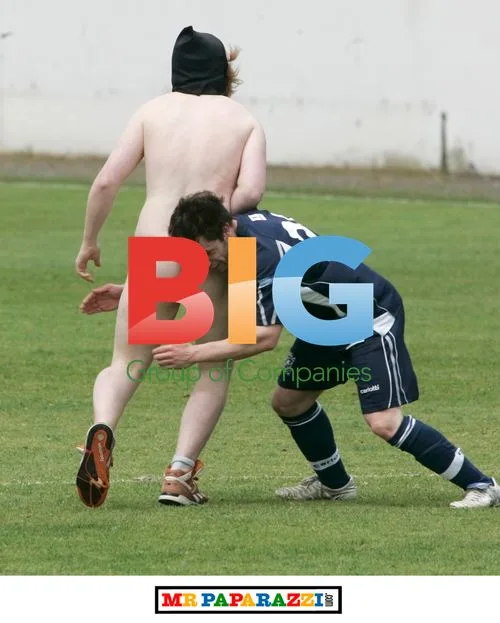 Streaker tackled at charity football match