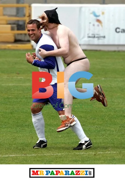Streaker invades charity football match