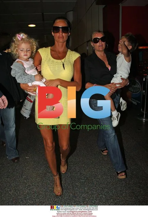 Katie Price with daughter and son at Gatwick Airport