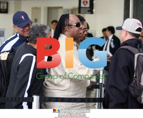 Stevie Wonder Departs LAX