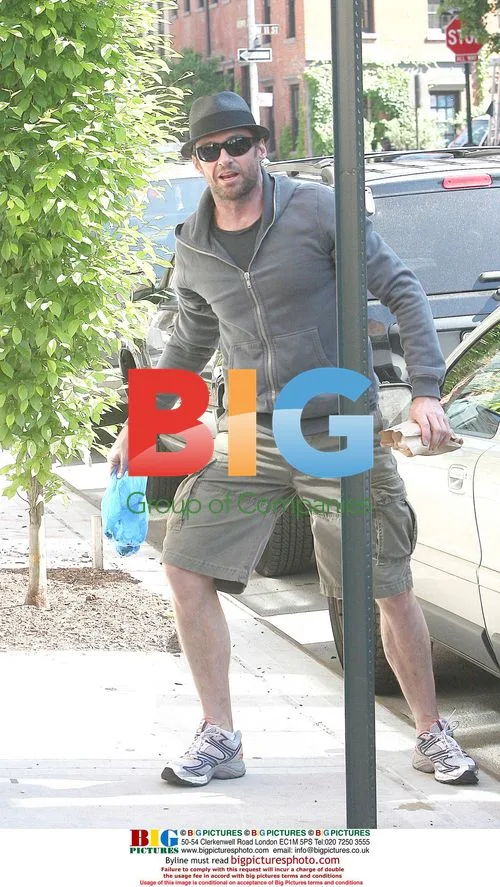 Hugh Jackman Walks Dog in NYC