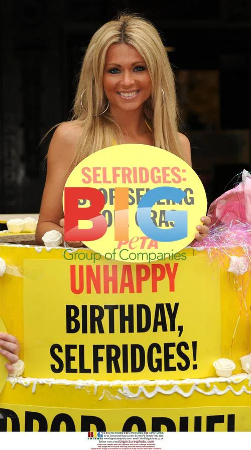 Nicola McLean protests Selfridges' foie gras